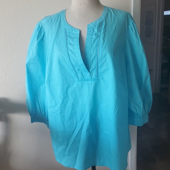 St. John's Bay Blue Blouse - Picture 3 of 7